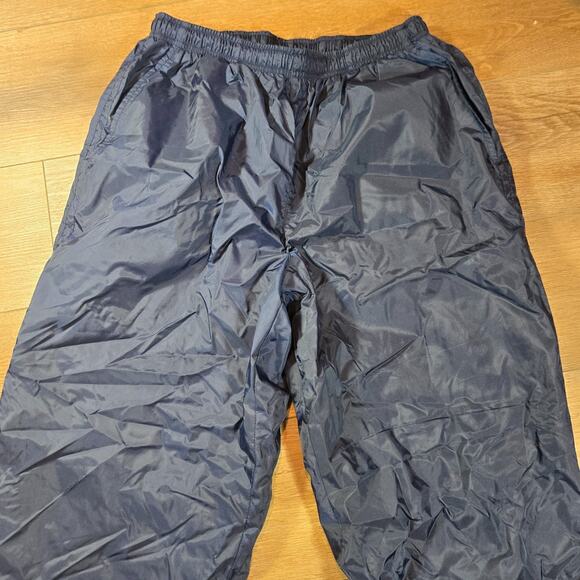 Vintage Nike Men’s Large Navy Blue Nylon Swishy Sweatpants Cotton Lined Track - Picture 2 of 15